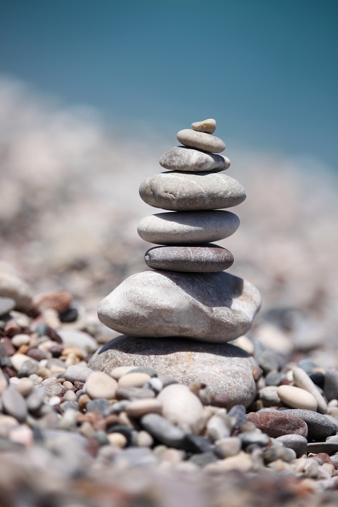 zen stones beach pyramid